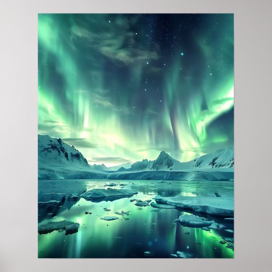 Poster Une belle aurore boréale (Devant)