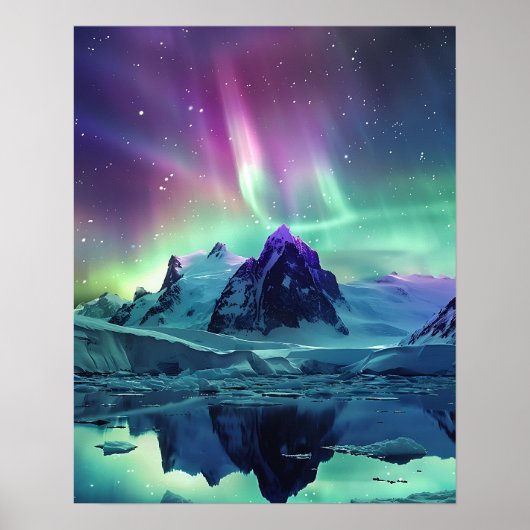 Poster Une belle aurore boréale (Devant)