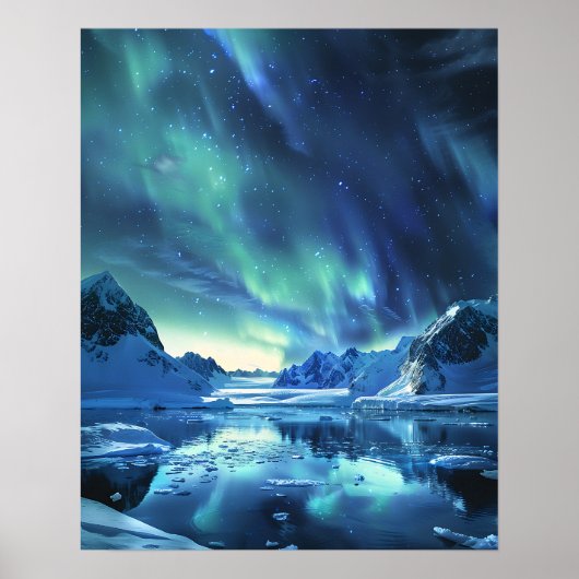 Poster Une belle aurore boréale (Devant)