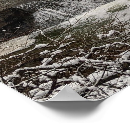 Poster Une Belle Cascade Neige (Coin)