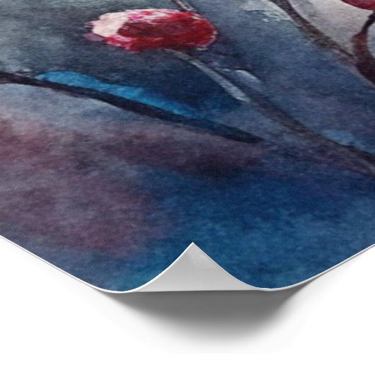 Poster Une belle Renard blanche en hiver (Coin)