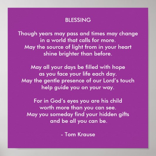 POSTER UNE BÉNÉDICTION (Devant)