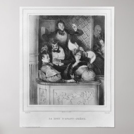 Poster Une boîte de théâtre, gravée par Julien (Devant)