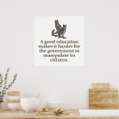Poster Une Bonne Éducation La Rend Plus Difficile - Citat (Cuisine)