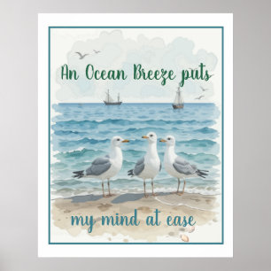 Poster Une brise océanique me met l'esprit à l'aise Citat