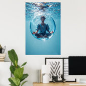 Poster Une bulle pour vos pensées (Bureau à domicile)