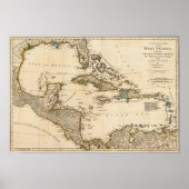 Poster Une carte complète des Antilles (Devant)