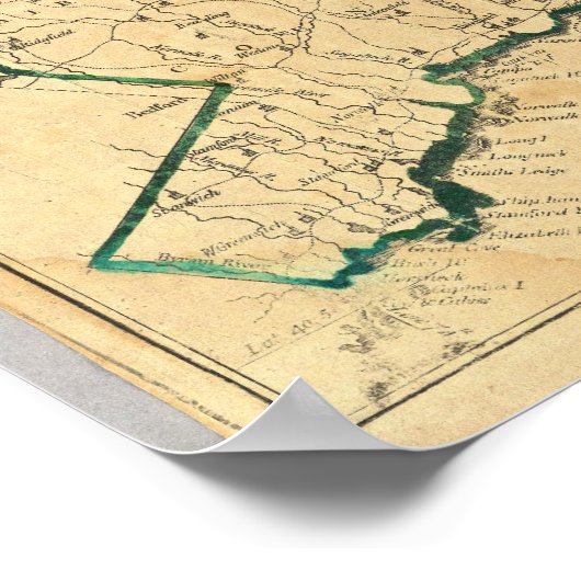 Poster Une carte correcte du Connecticut (Coin)