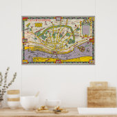 Poster Une carte de Merseyside, Liverpool (Cuisine)