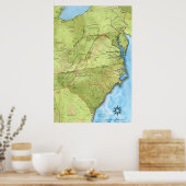 Poster Une carte des endroits importants pour les Indiens (Cuisine)