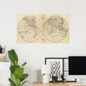 Poster Une carte du monde (Bureau à domicile)