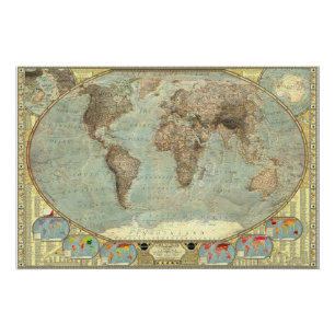 Poster Une carte du monde des stéréotypes