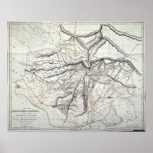 Poster Une carte du Royaume de Kaboul (Devant)