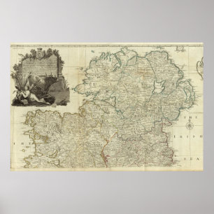Poster Une carte du royaume de la section du nord de