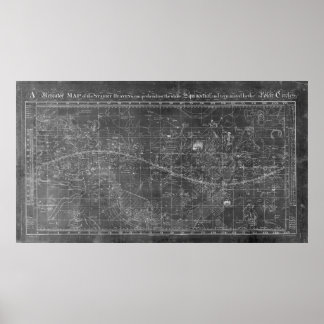 Poster Une carte mercator des cieux étoiles