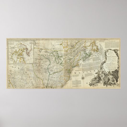 Poster Une Carte Précise De La Section Nord-Américaine (Devant)