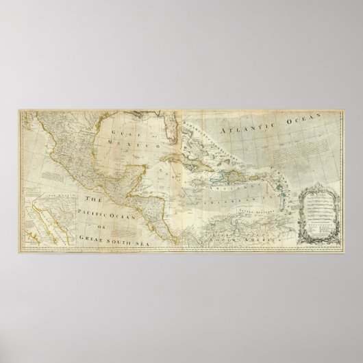 Poster Une Carte Précise De La Section Sud De L'Amérique (Devant)