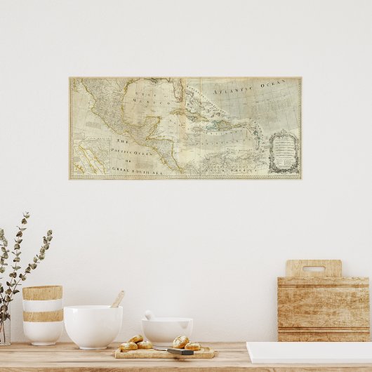 Poster Une Carte Précise De La Section Sud De L'Amérique  (Cuisine)