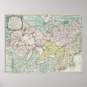 Poster Une carte précise du Canada, 1761