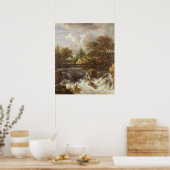 Poster Une cascade dans un paysage rocheux, c.1660-70 (Cuisine)