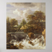 Poster Une cascade dans un paysage rocheux, c.1660-70 (Devant)