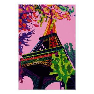 Poster Une célébration colorée de la Tour Eiffel