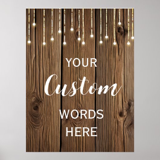 Poster Une chaîne de lumières rustique crée votre propre  (Devant)