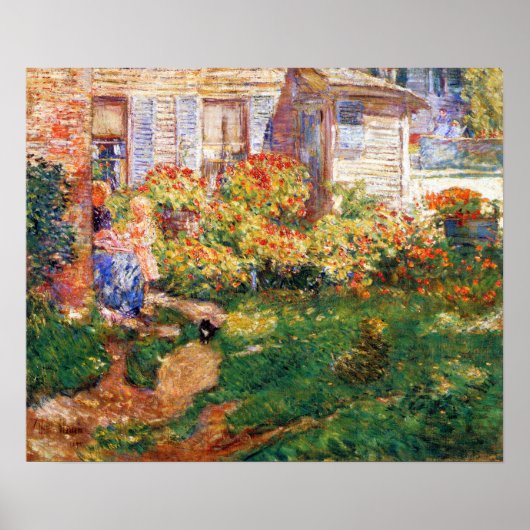 Poster Une chaumière de pêcheur par Frederick Childe Hass (Devant)