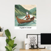 Poster Une chèvre dans un bateau - Imprimer (Bureau à domicile)