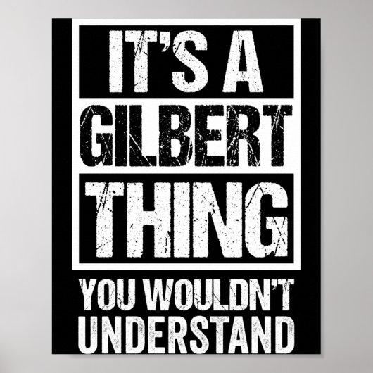 Poster Une chose de Gilbert ne comprendrait pas le nom de (Devant)