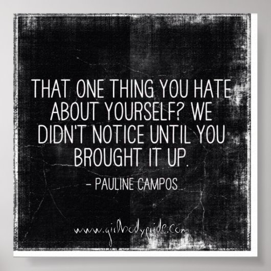 Poster Une Chose Que Vous Détestez Citation International (Devant)