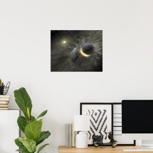 Poster Une collision entre des objets massifs dans l'espa (Bureau à domicile)