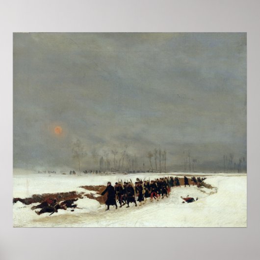 Poster Une colonne d'infanterie sur le chemin d'un raid (Devant)