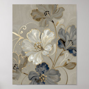 Poster Une composition fluide de bleu marine minuit