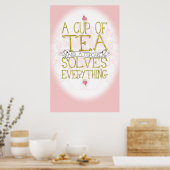 Poster Une coupe de thé et une cupcake (Cuisine)