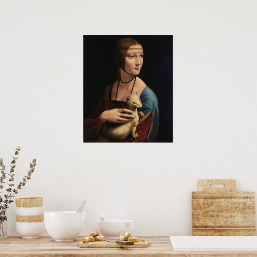 Poster Une dame avec une mine par Léonard de Vinci (Cuisine)