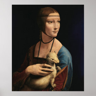 Poster Une dame avec une mine par Léonard de Vinci