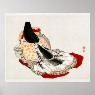 Poster Une dame dans un kimono de Kōno Bairei (1844-1895)