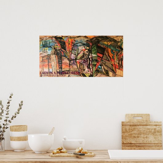 Poster Une dame en robe violette (Cuisine)