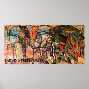 Poster Une dame en robe violette