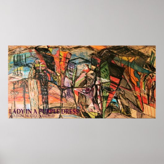 Poster Une dame en robe violette (Devant)