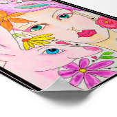 Poster Une dame, un lapin et un oiseau (Coin)