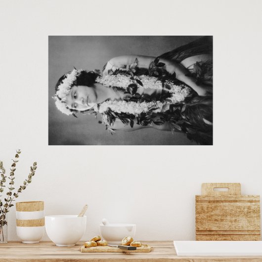 Poster Une danseuse hawaïenne de Hula Photo Hawaii (Cuisine)