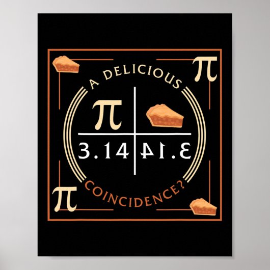 Poster Une délicieuse coïncidence Pi Day 3.14 Math (Devant)