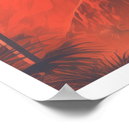 Poster Une destination côtière Pittoresque avec Palm Tree (Coin)