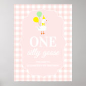 Poster Une drôle d'oie Gingham 1er anniversaire (Devant)