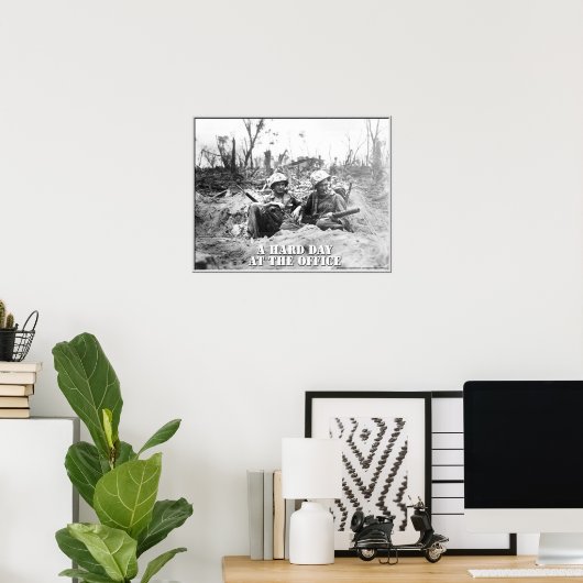 Poster Une dure journée au bureau (Bureau à domicile)