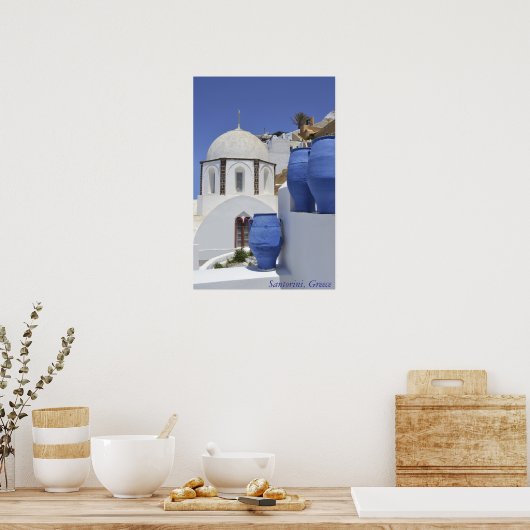 Poster Une église à Santorin, Grèce (Cuisine)