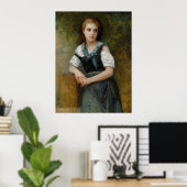 Poster Une étude pour le secret par William Bouguereau (Bureau à domicile)