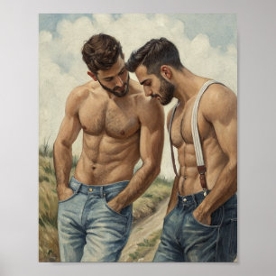 Poster Une étude rustique du désir masculin partagé